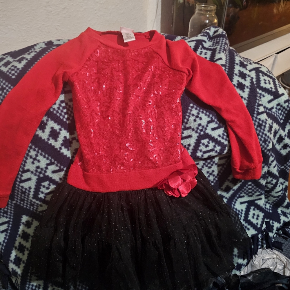 Emily West, Girl, Dress, Parties, Red/black, Decorated, Sequined, Size 5